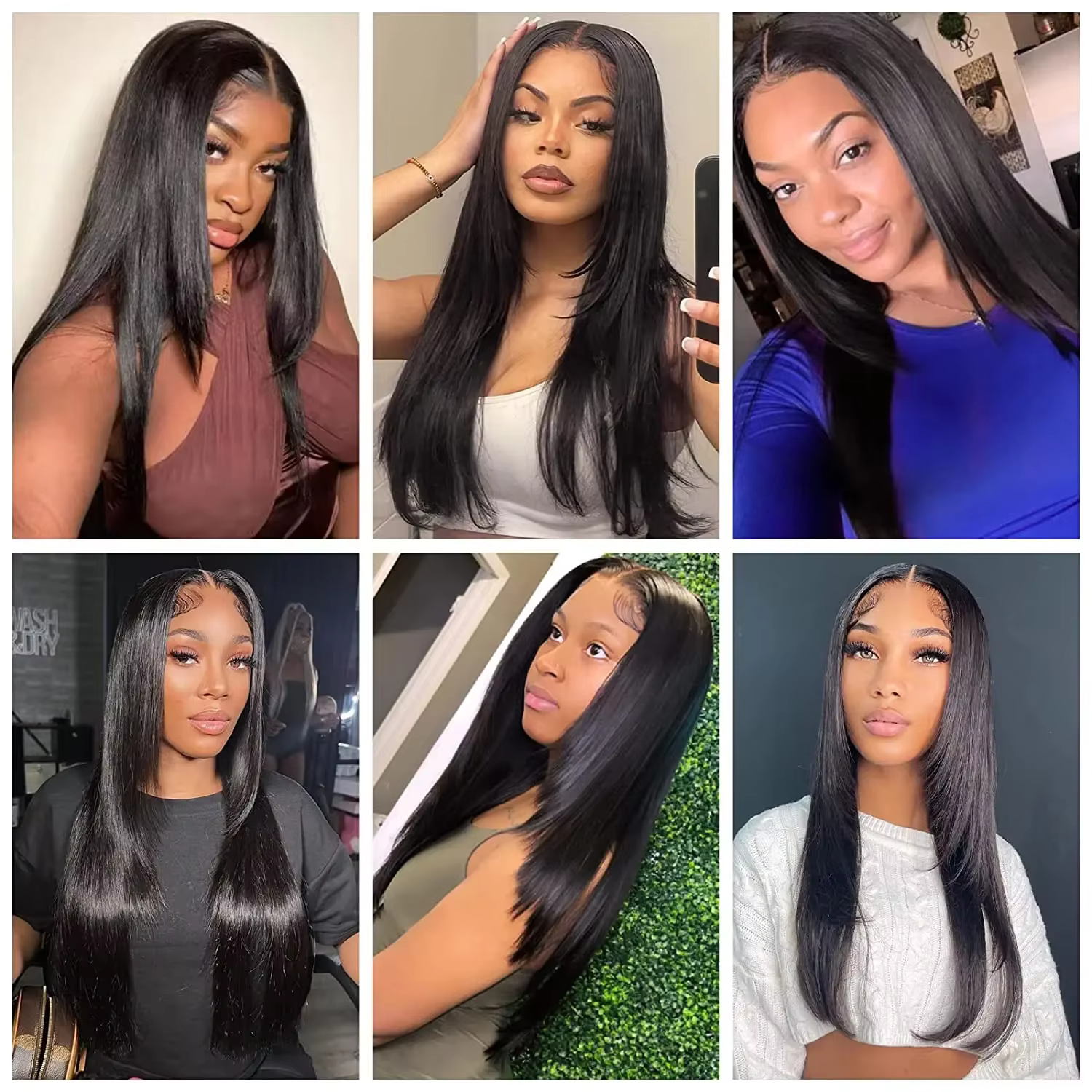 Perruque Lace Front Wig synthétique lisse et coupe superposée
