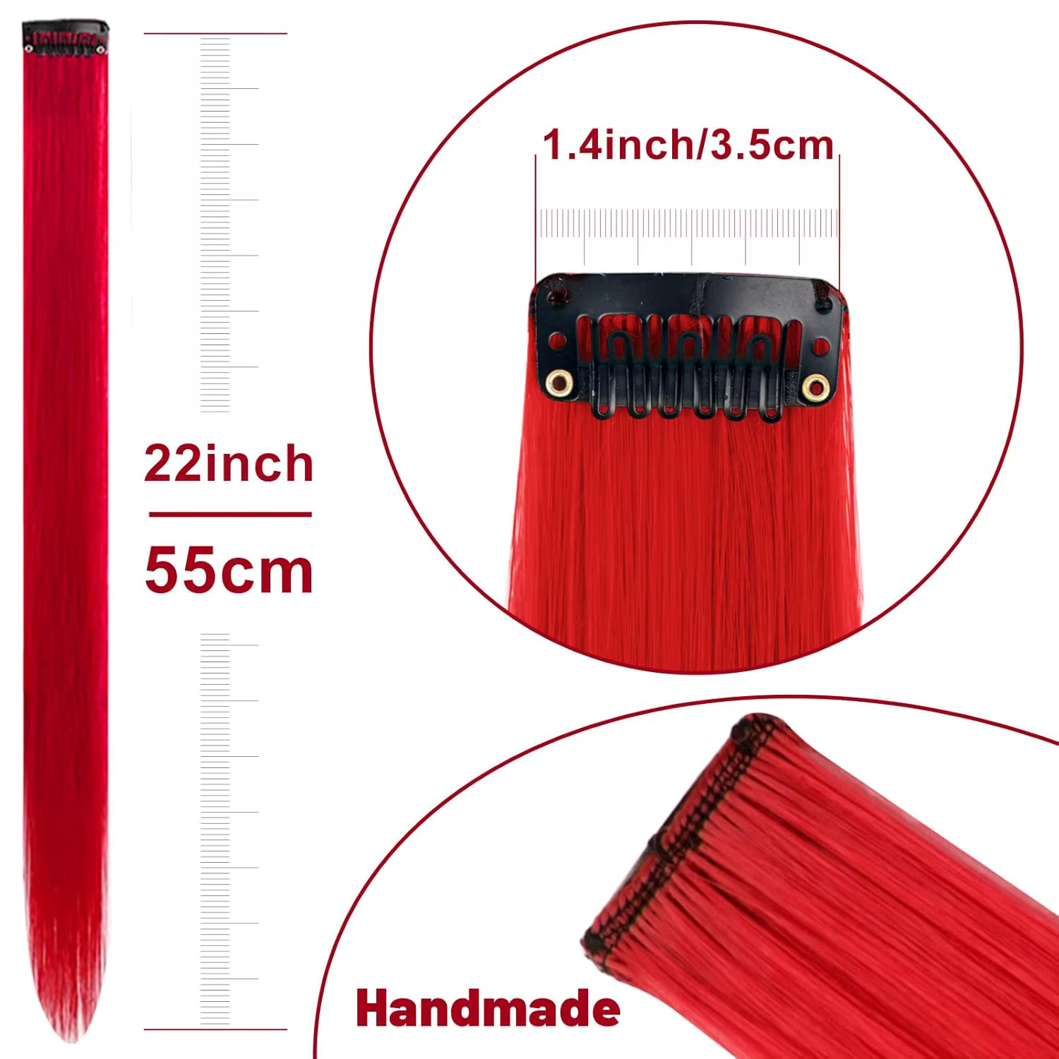 Extensions capillaires synthétiques noires longues et lisses