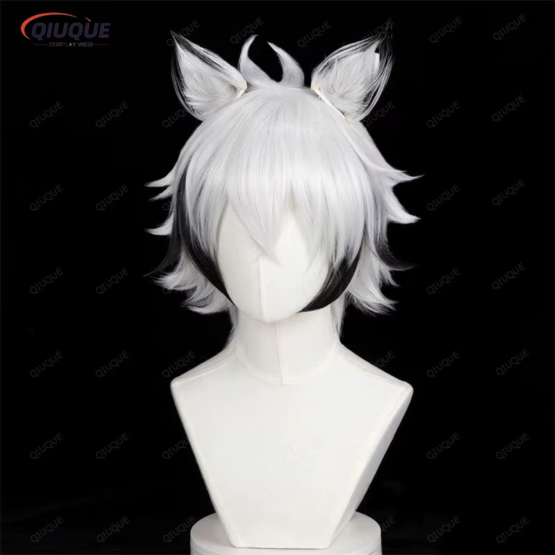 Von Lycaon-Perruque Synthétique Courte avec Oreilles pour Homme
