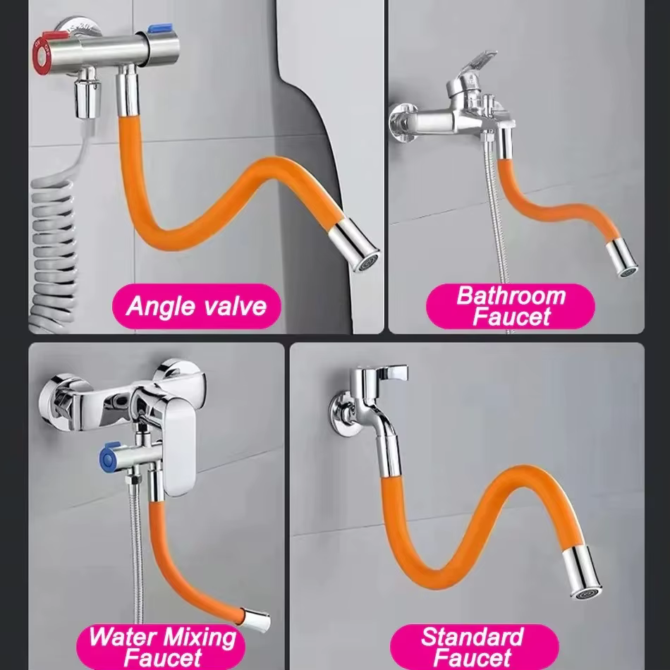 Tube d'extension de robinet d'économie d'eau de cuisine, rallonge de flexion, rotation à 360 °, tube de filtre de ark