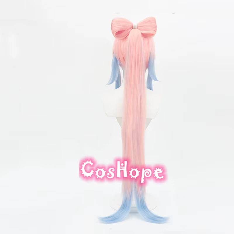Kokomi Cosplay perruque 120 cm rose mixte bleu