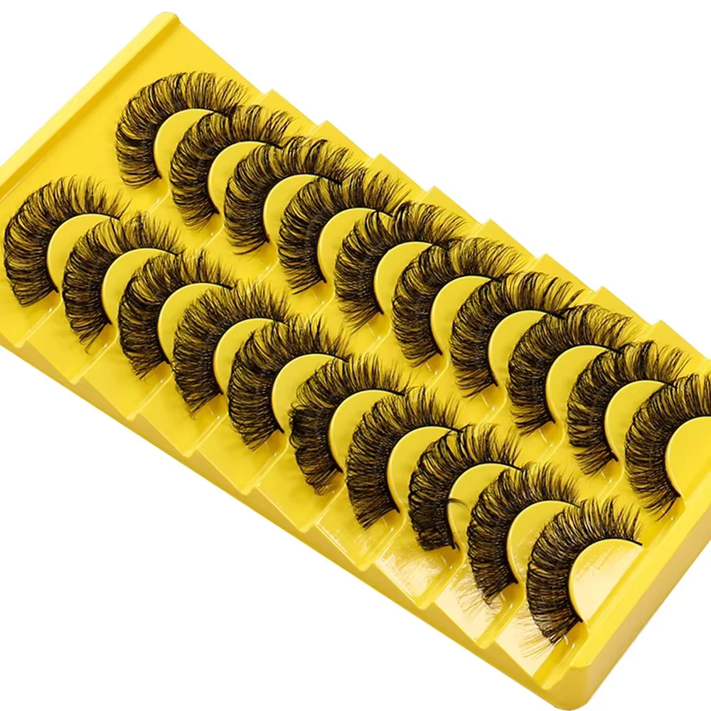 10 paires de cils bande de Volume russe