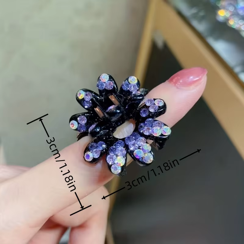 Pinces à cheveux mi-nouées en Mini fleurs et diamants