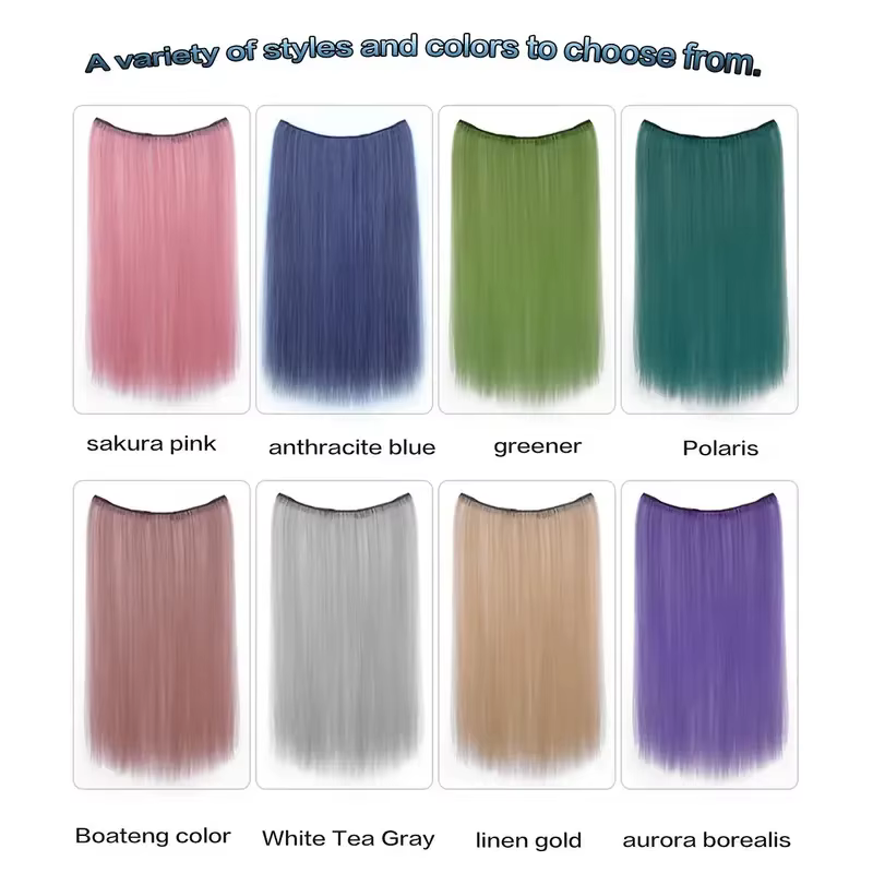 Extensions de cheveux à clipser pour femmes avec reflets de couche intérieure