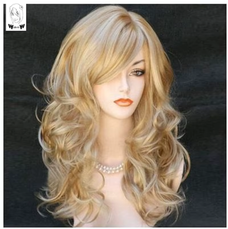 WHIMSICAL W – perruque synthétique longue ondulée mixte Blonde