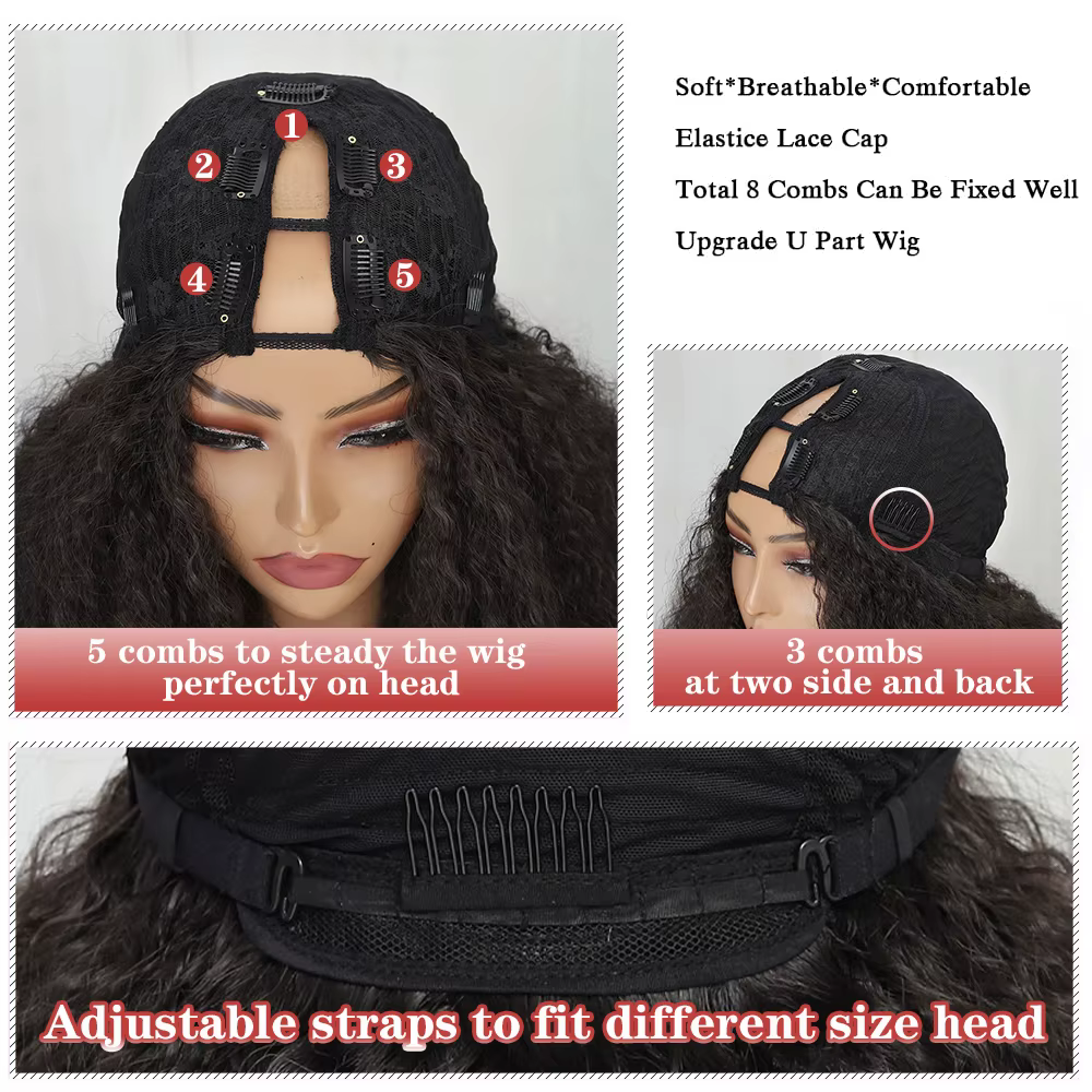 Perruque Afro bouclée en V avec boucles rebondissantes