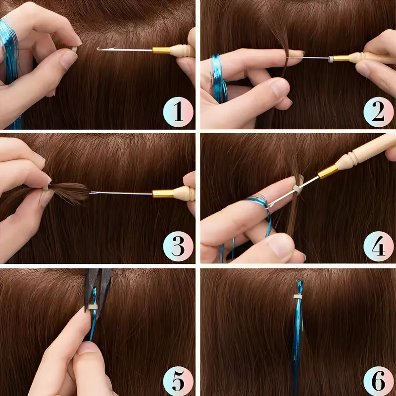 Kit de brins de guirlandes de cheveux brillants