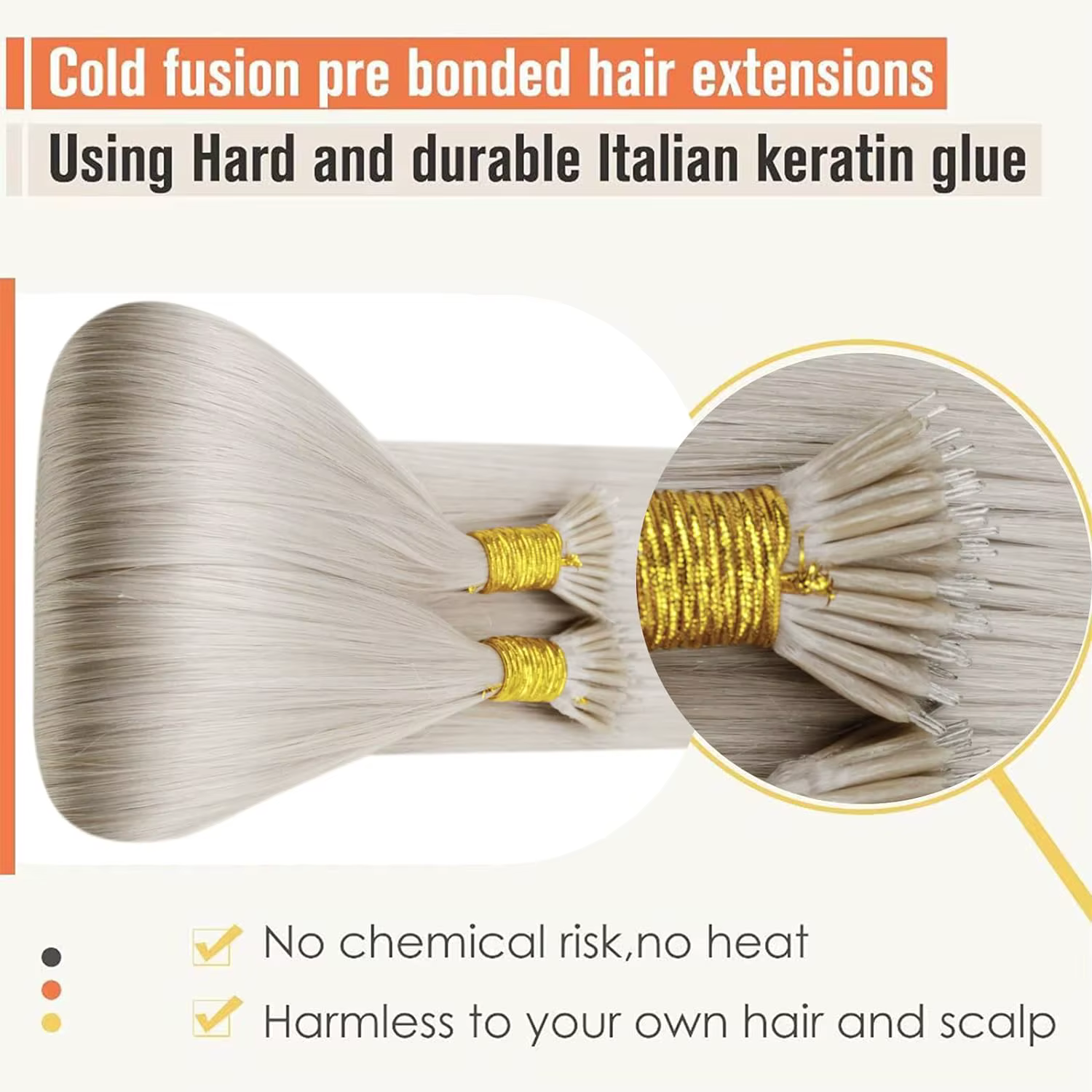 Moresoo Nano perles Extensions de cheveux