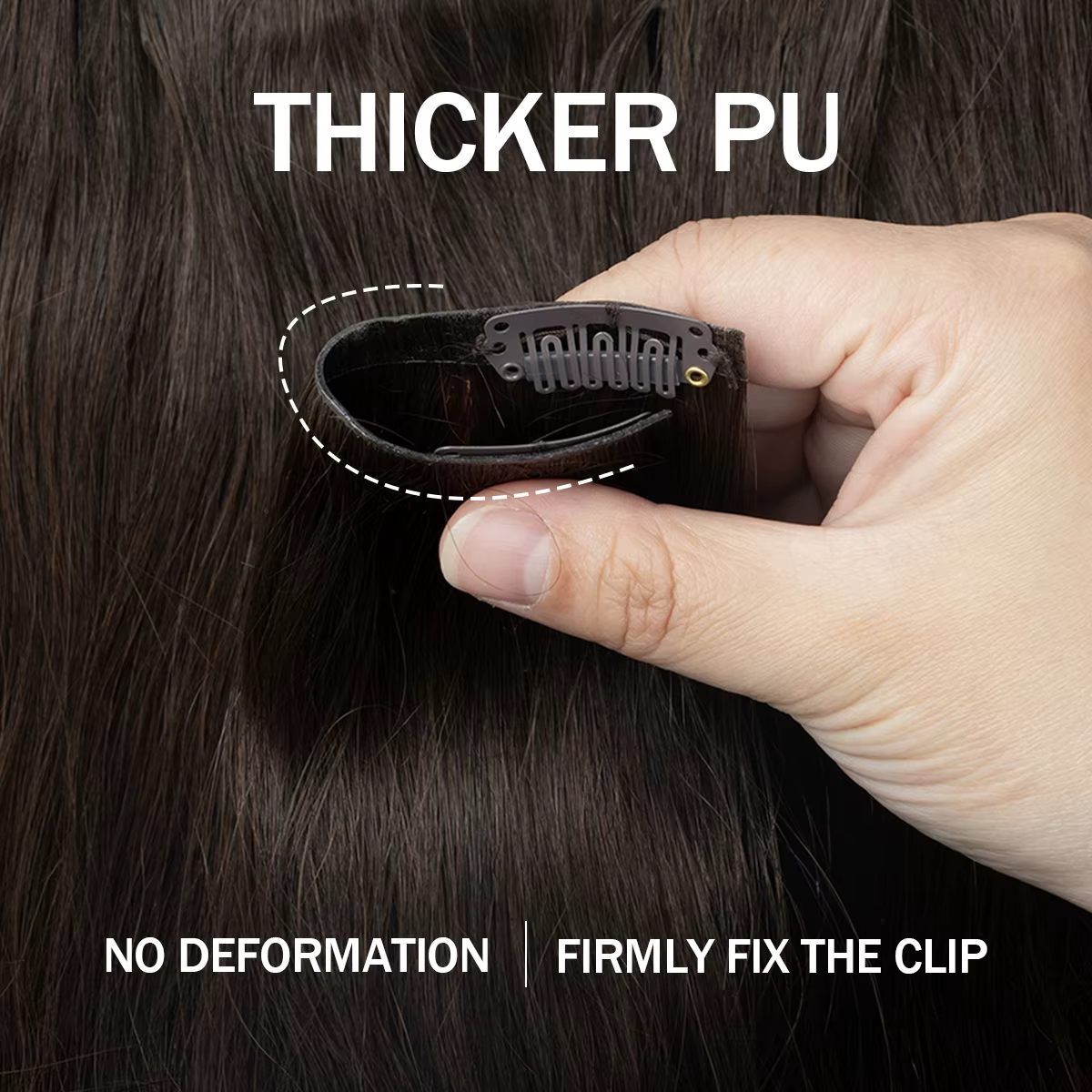 Extensions de cheveux humains invisibles à clipser en PU