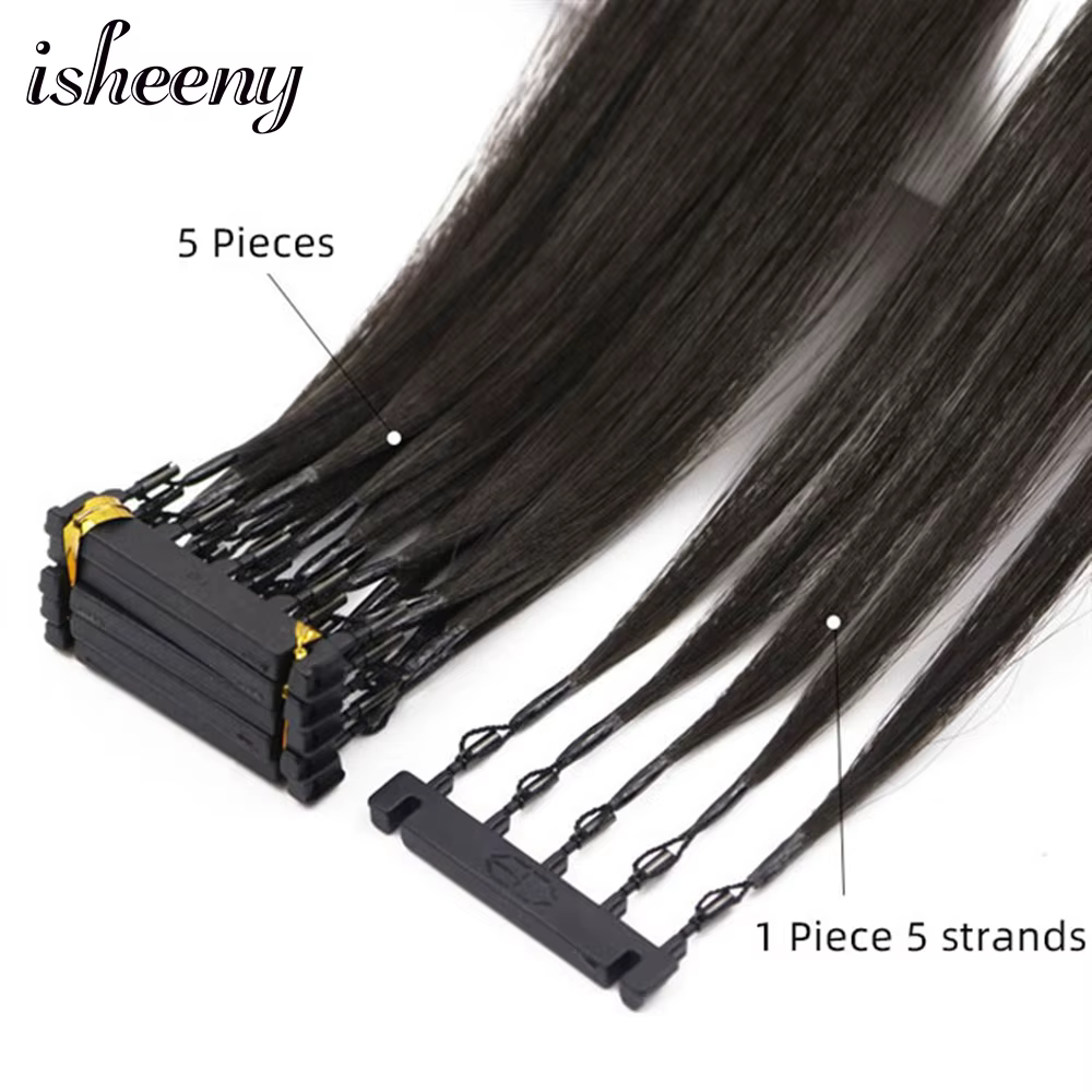 Isheeny – Extensions de cheveux pièces/ensemble naturels