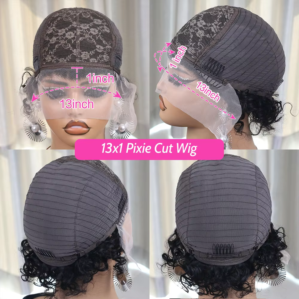 Perruque Lace Front Wig Remy brésilienne bouclée Rose