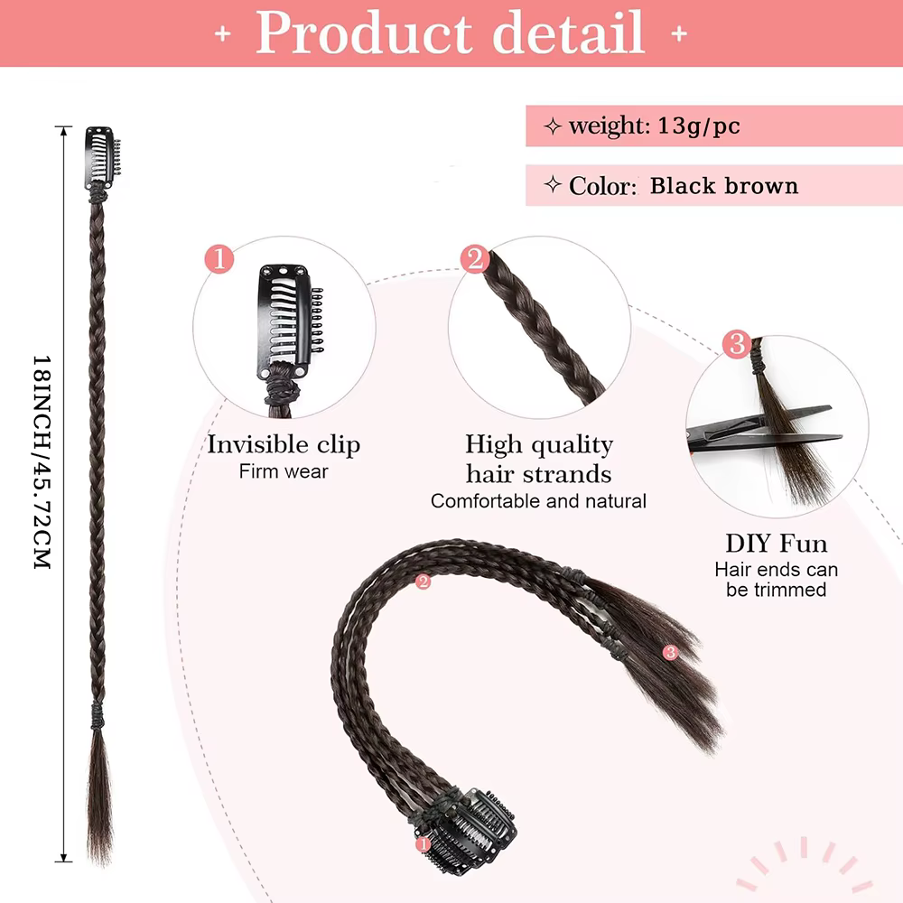 Extensions de cheveux synthétiques à clipser