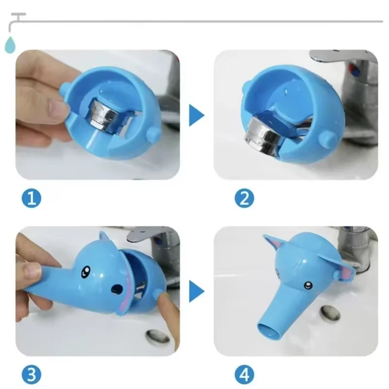 Extension de robinet Animal pour enfants, requin, canard jaune, éléphant, extension de robinet de lavabo, buse anti-éclaboussures, extension de jouet de douche