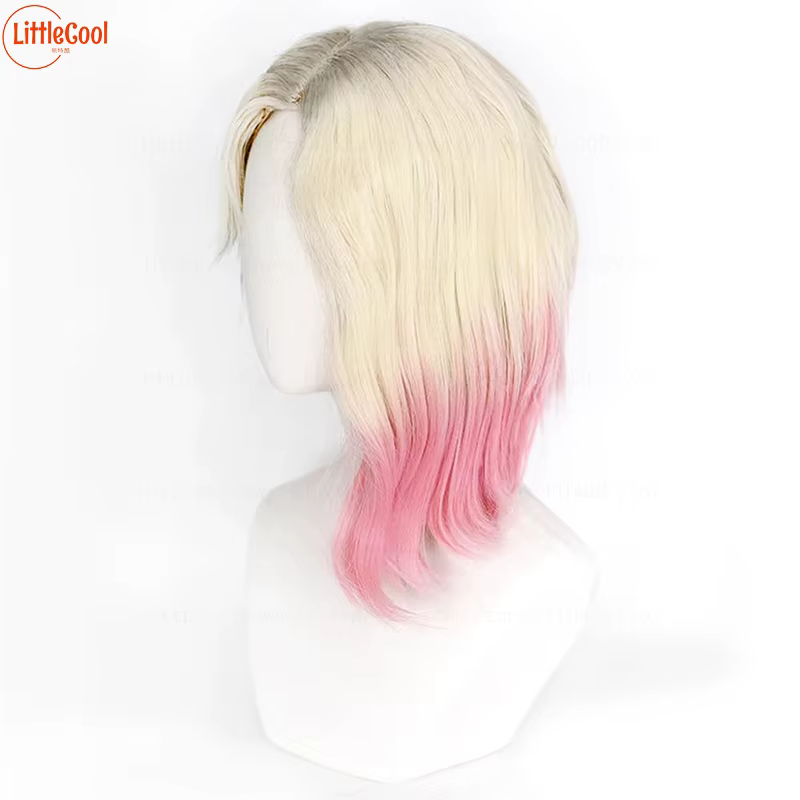 Gwen Stacy Cosplay perruque teinture teint blond rose dégradé