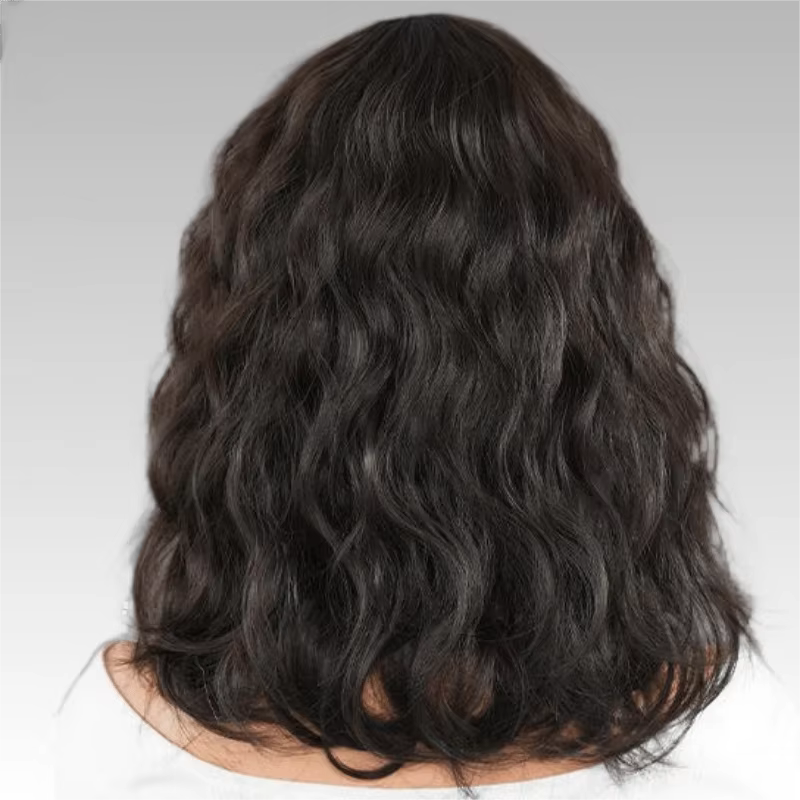 1 perruque synthétique bouclée ondulée mi-longue pour femme