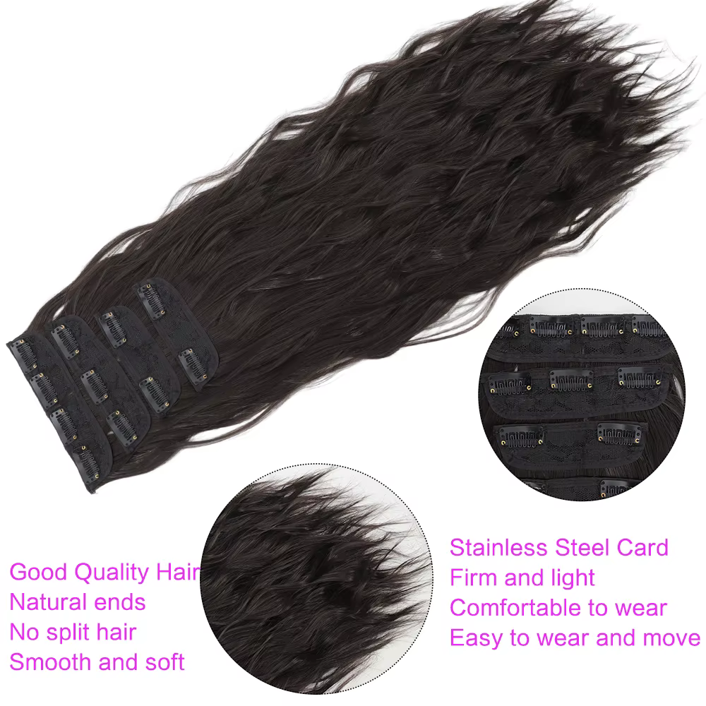 Lot de 4 extensions de cheveux à clipser