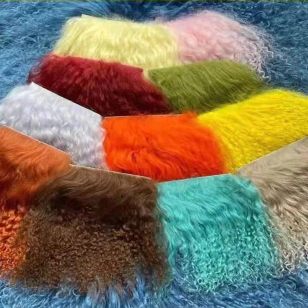 Mignon mongolie fourrure peau de mouton laine Extensions bouclés Texture rangée de cheveux
