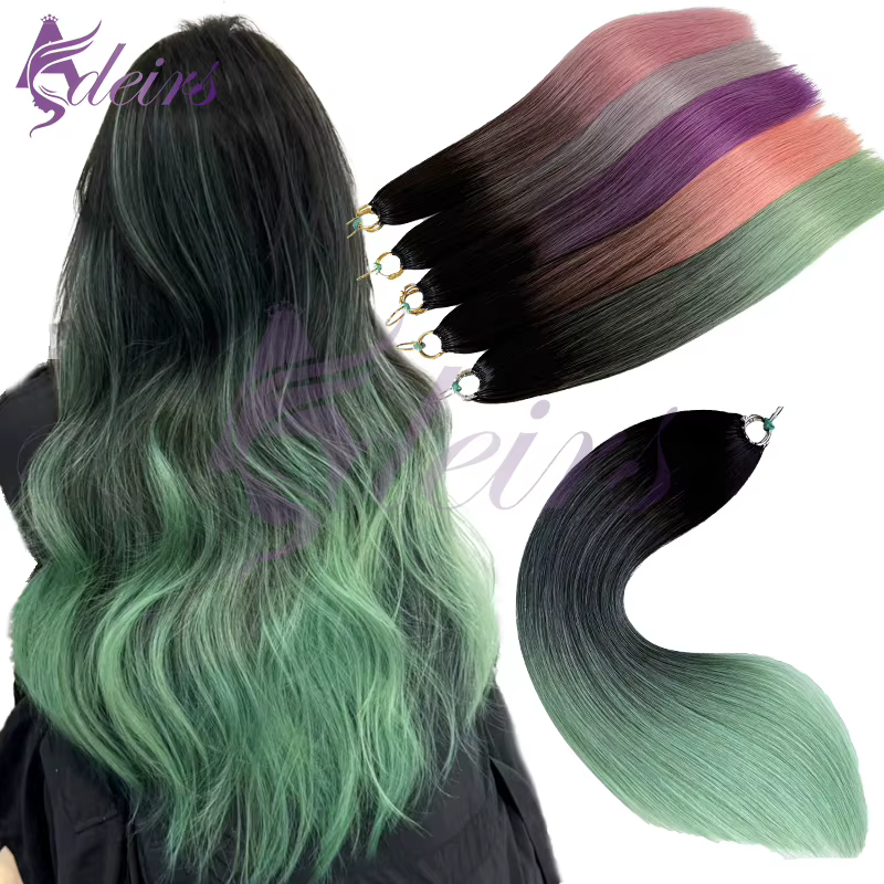 ADEIRS plume extensions de cheveux droite 100% réel humain Microring