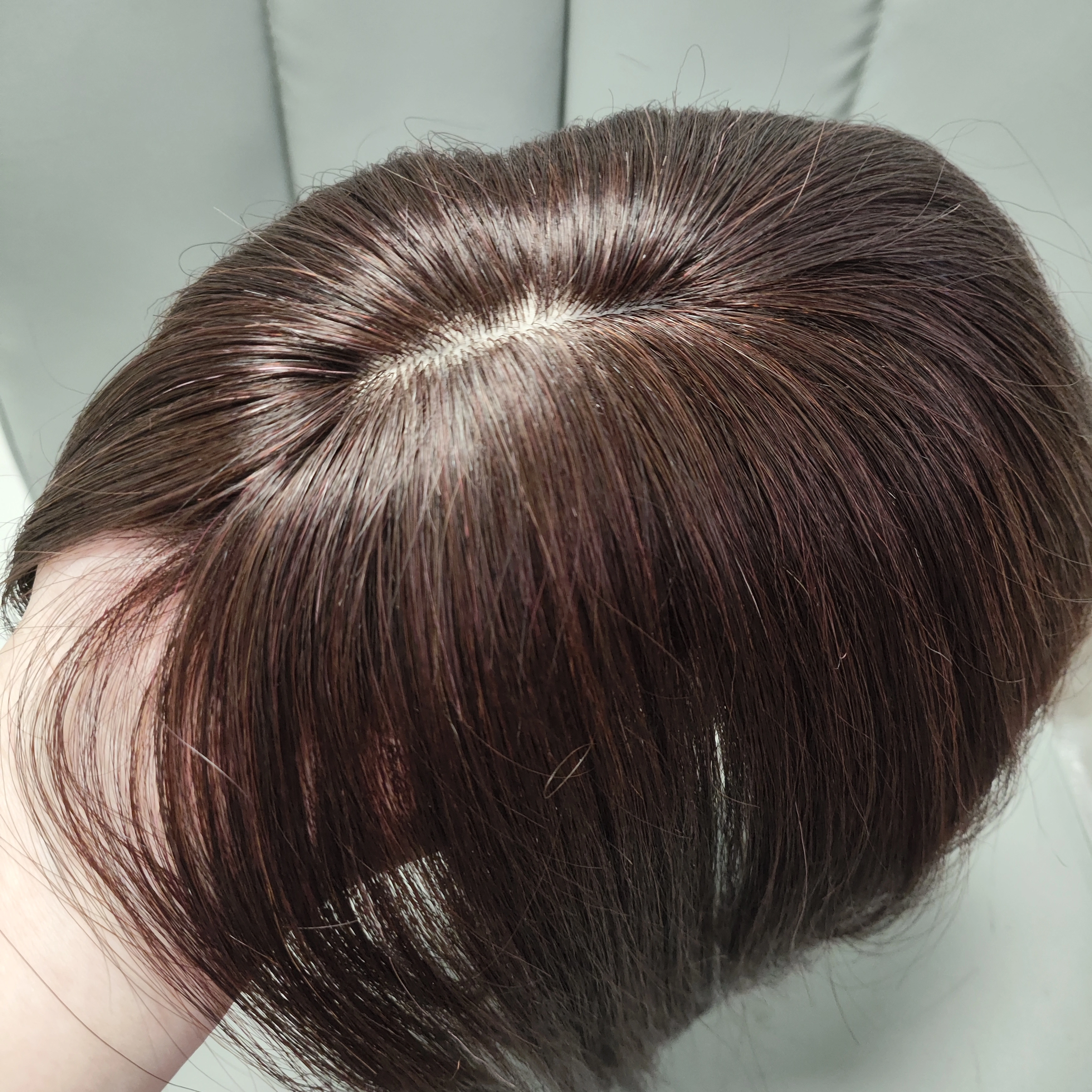 Topper de cheveux naturels à clipser avec frange