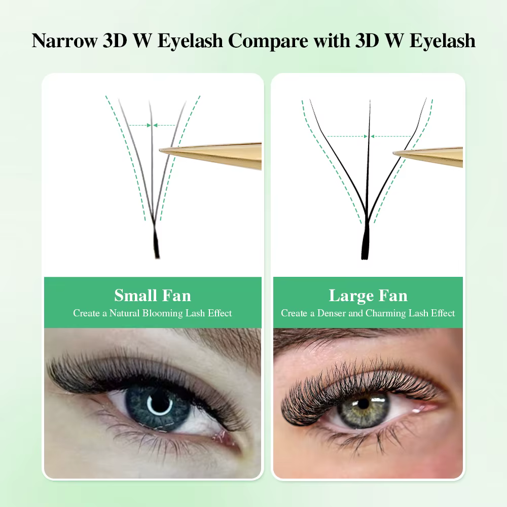 Extensions de cils pré-fabriquées NAGARAKU en forme de V, étroites, 2D 3D 4D 5D W, aspect naturel, doux, petits éventails, effet volumineux et moelleux, en maille