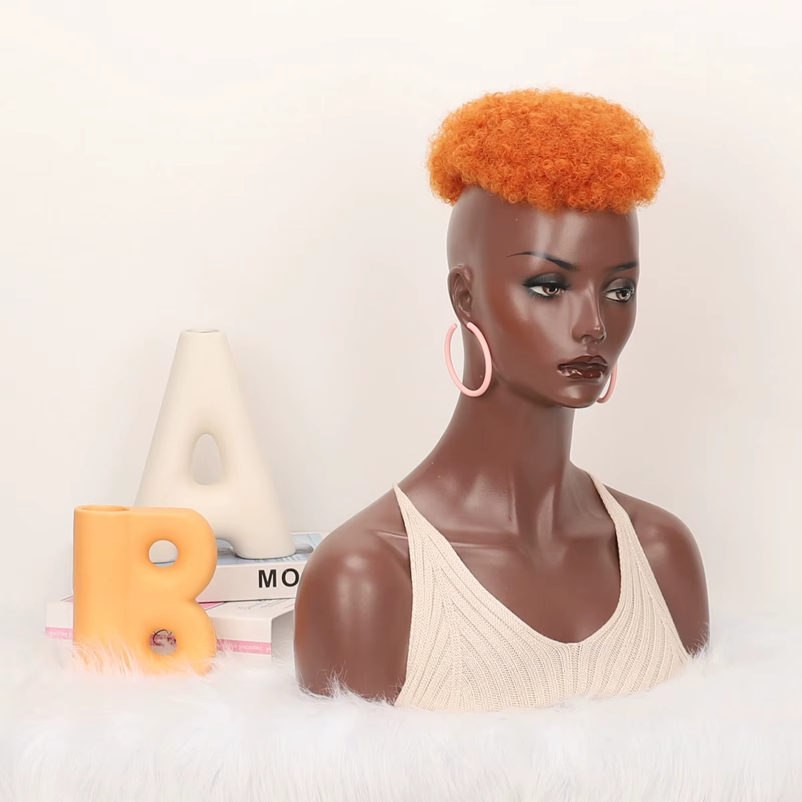 Jeedou Hair Topper Toupet court bouclé Afro à clipser - Perruque unisexe pour calvitie et cheveux amincissants postiche synthétique
