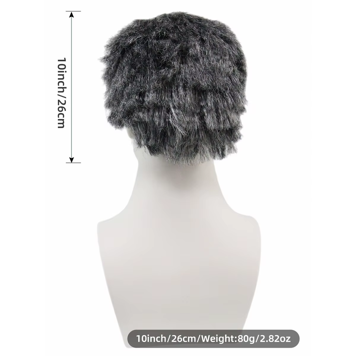 Perruque synthétique grise pour hommes âgés