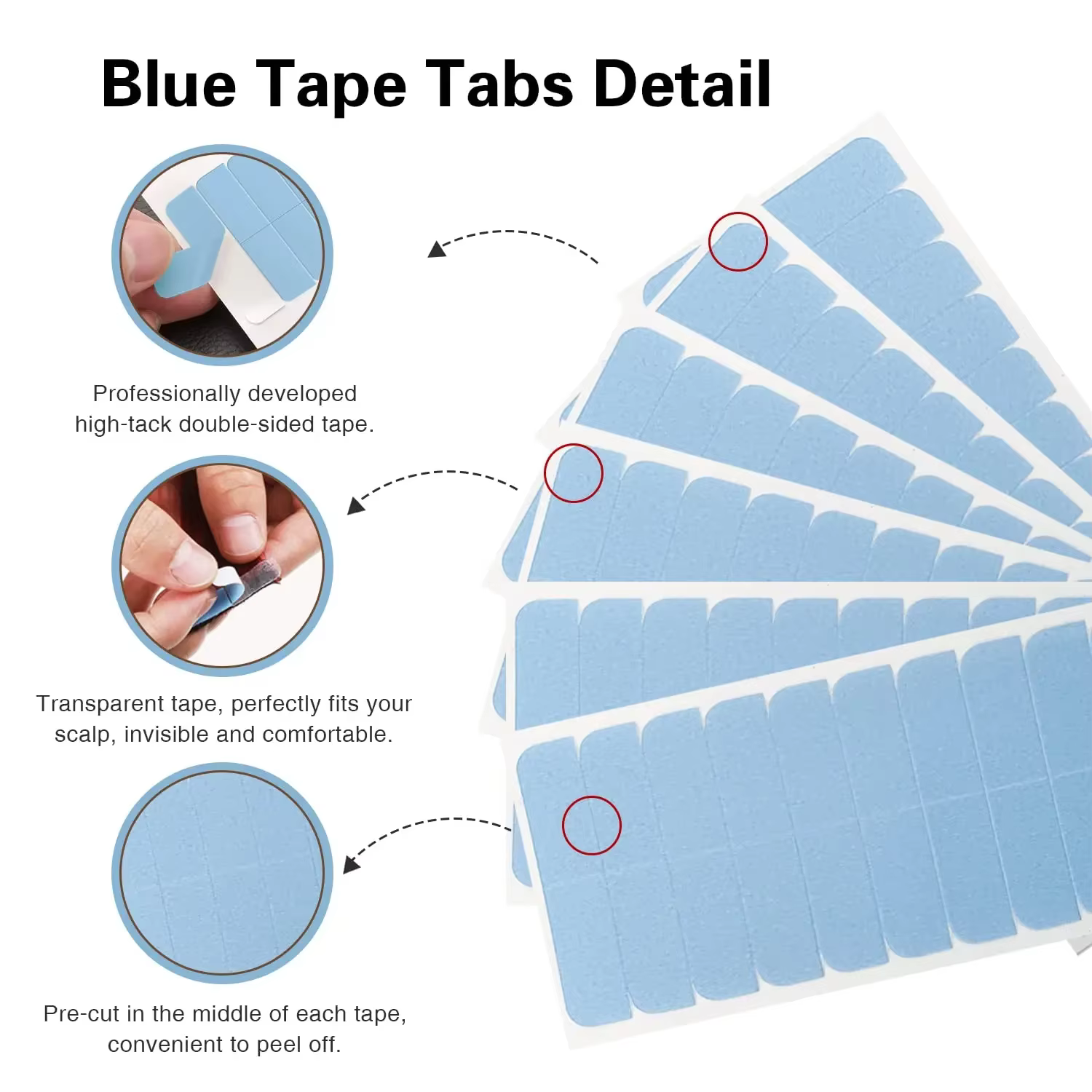 Bandes adhésives double face pour extensions de cheveux