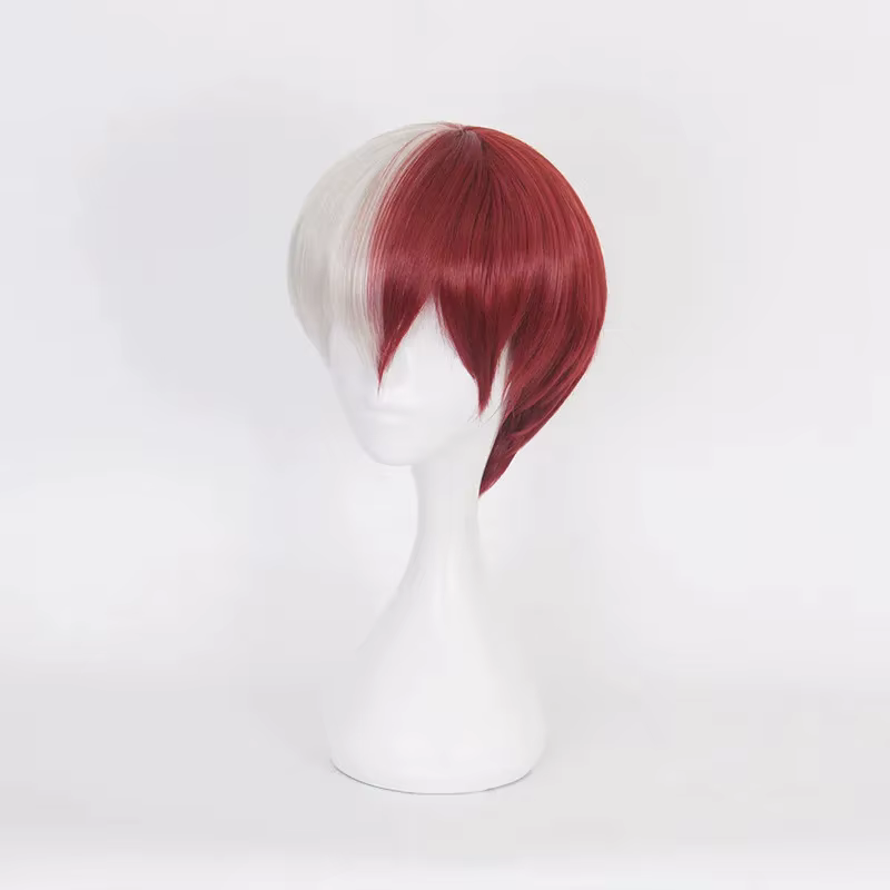 My Hero Academia Boku no Hiro Akademia Shoto Todoroki Shouto perruques blanc et rouge Cosplay