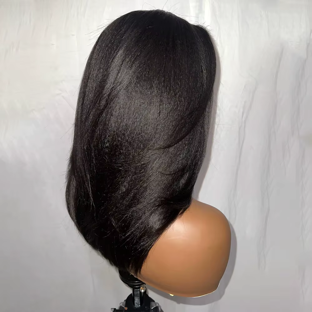 Perruques Yaki légères sans colle cheveux humains Wear And Go 7x5