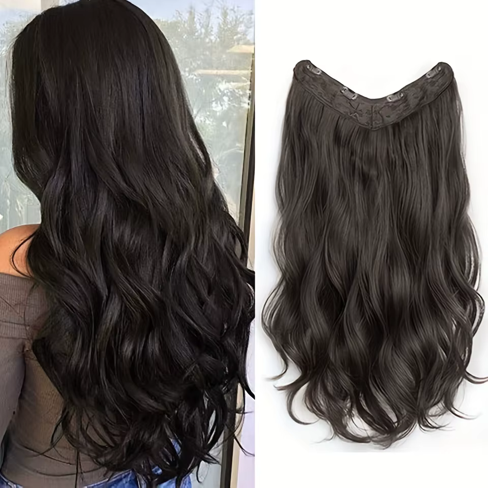 Extensions capillaires synthétiques longues ondulées en forme de U