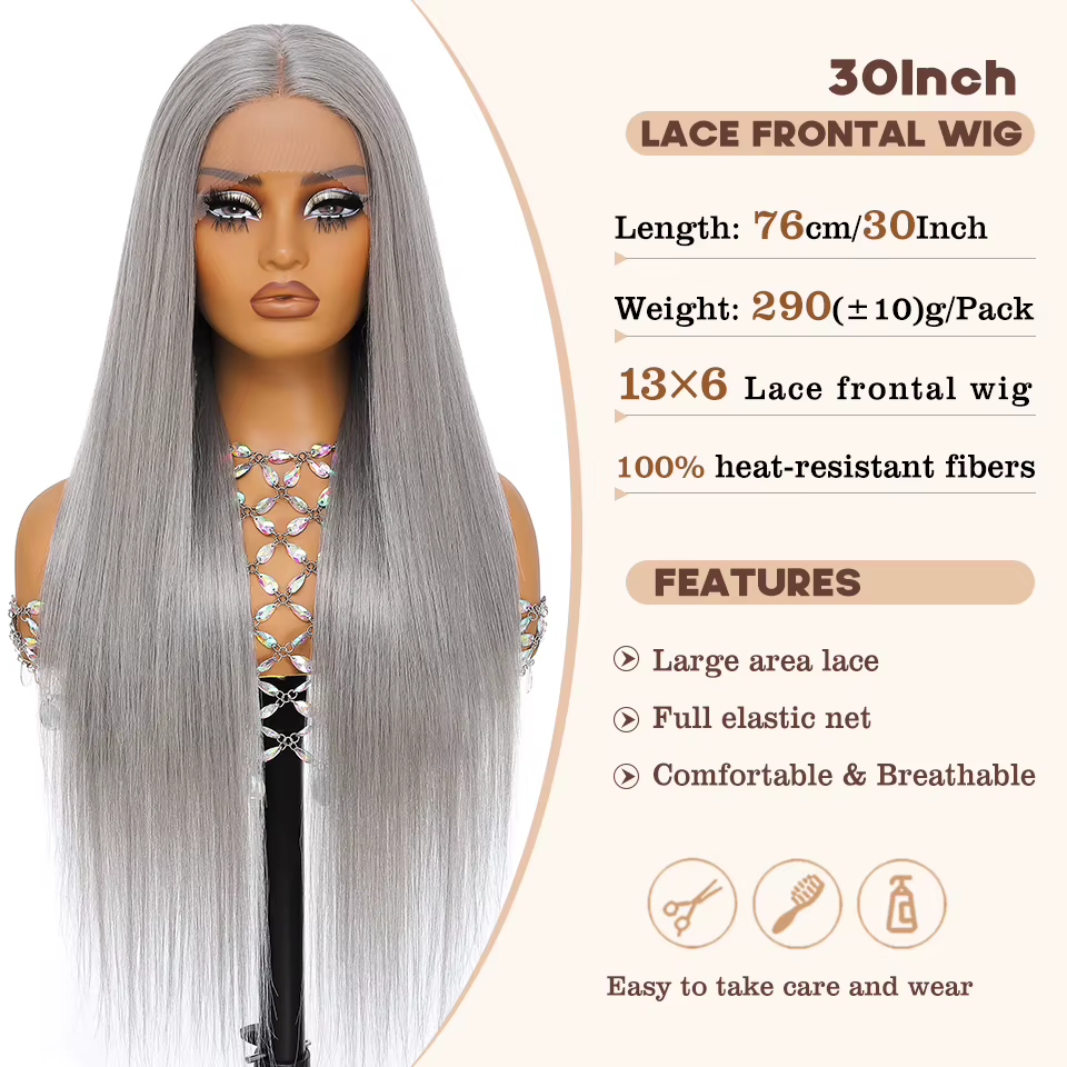 Perruque Lace Front Wig synthétique HD