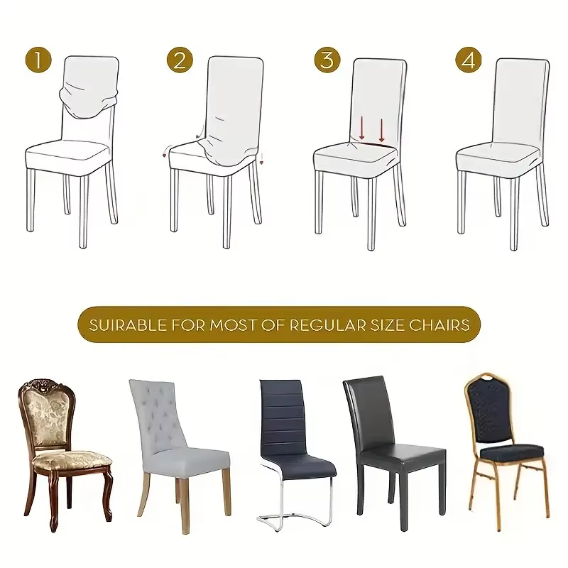 Housse de chaise extensible en simili cuir imperméable, housse de chaise de salle à manger multicolore pour cuisine et Restaurant