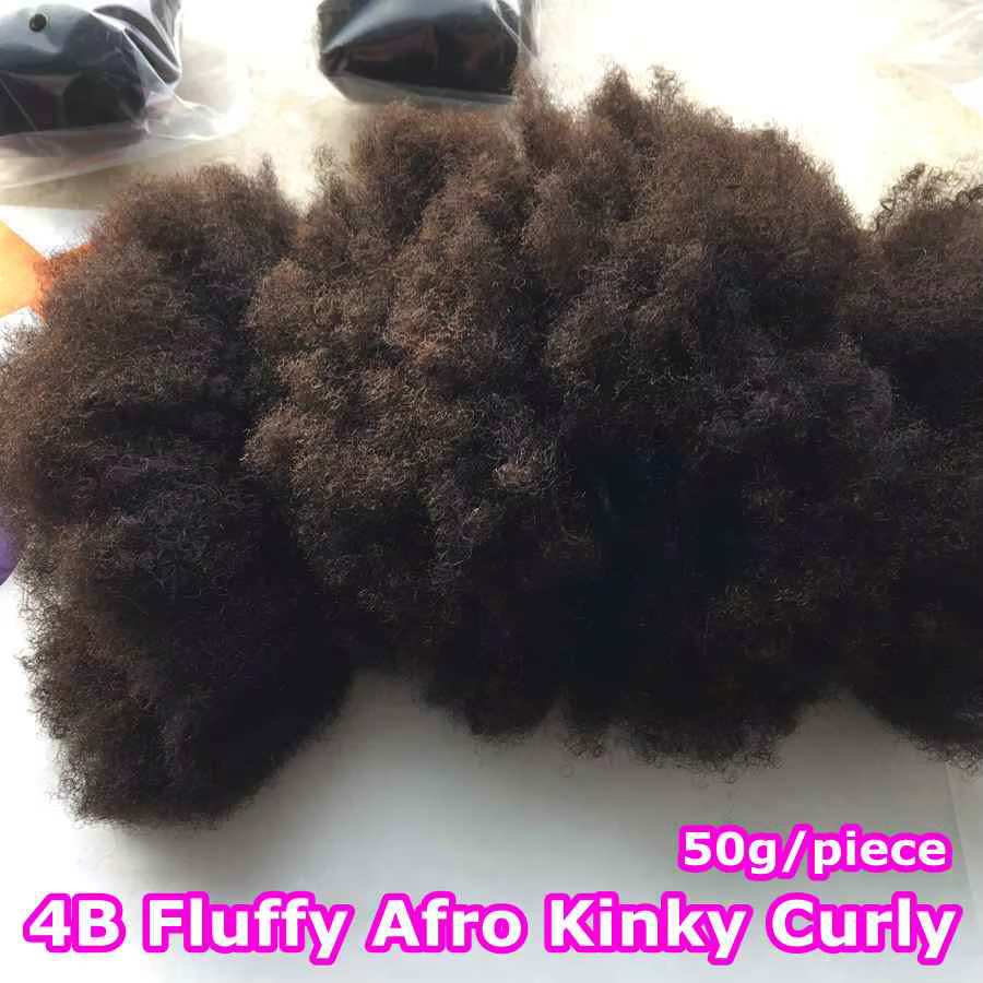 Tresses moelleuses Afro crépus bouclés paquets cheveux humains