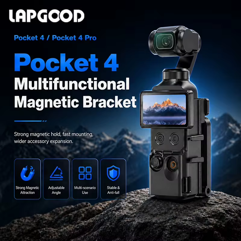 Support d'extension magnétique pour DJI OSMO Pocket 4, maintien magnétique puissant, plaque rapide, extension d'accessoires plus large, anti-chute