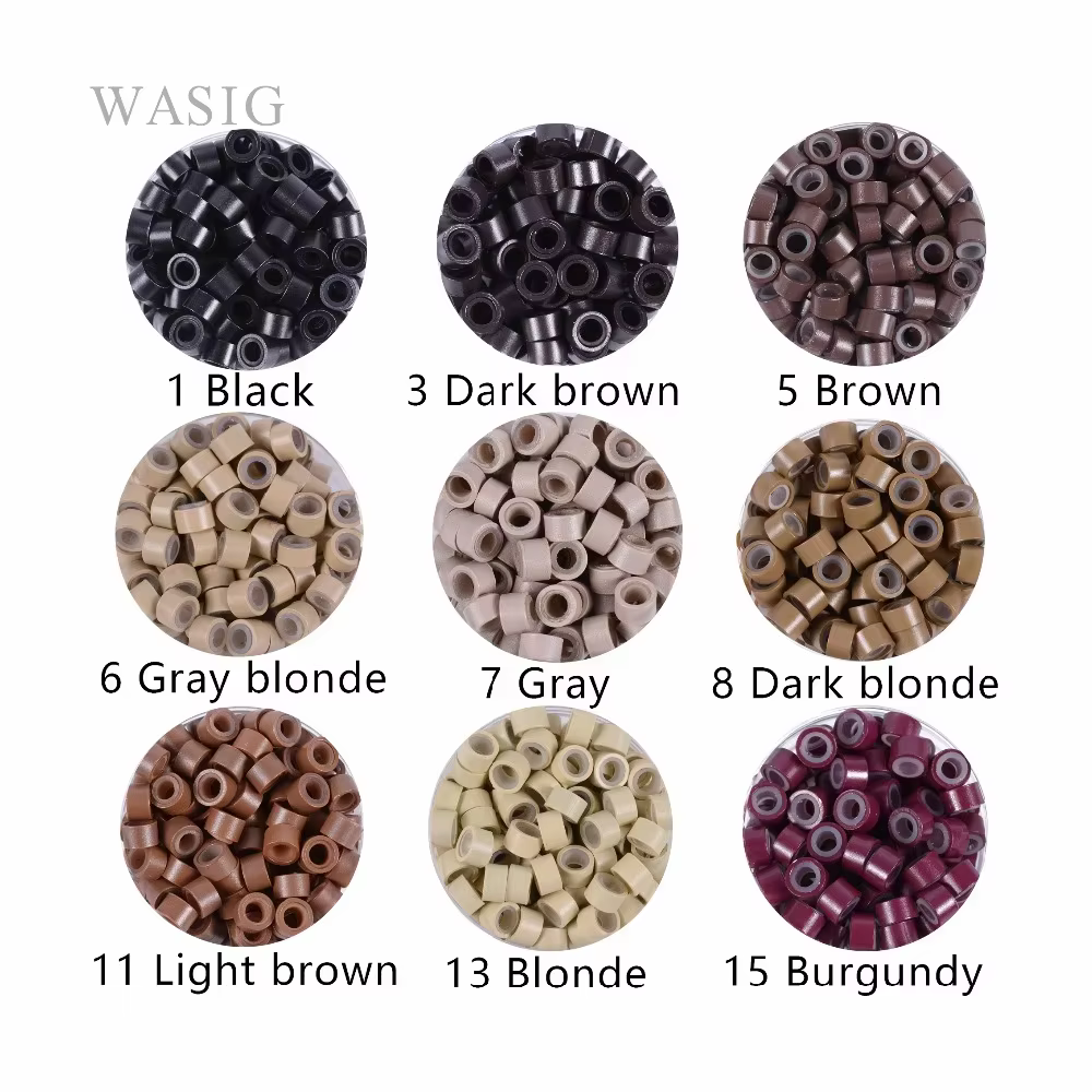 Micro anneaux/perles en Silicone pour Extensions de cheveux