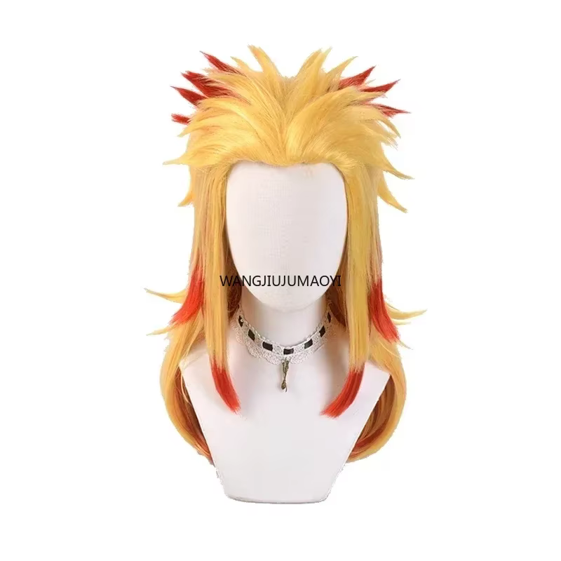 Perruque de Cosplay Demon Slayer Rengoku Kyoujurou