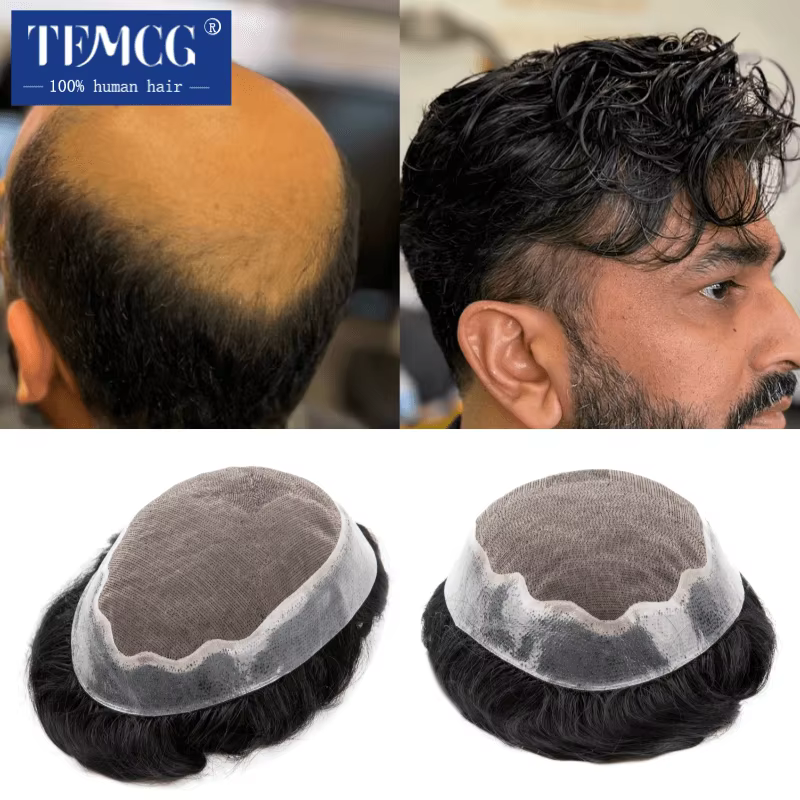 Toupet hommes perruque Durable Mono & doux Pu