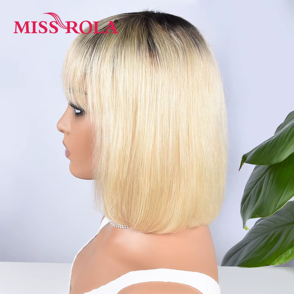 Miss Rola Blonde 613 # Perruques de cheveux humains Bob courtes entièrement fabriquées à la Machine perruque Bob droite