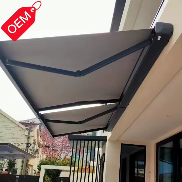 Auvent rétractable en alliage d'aluminium pour extérieur, auvent extensible pour terrasse et balcon, imperméable et résistant aux UV, personnalisable