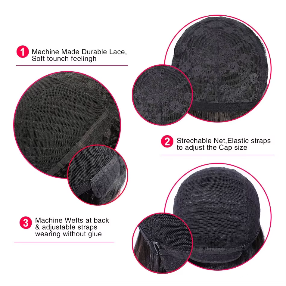 Perruque en cheveux humains vierges 100% naturels