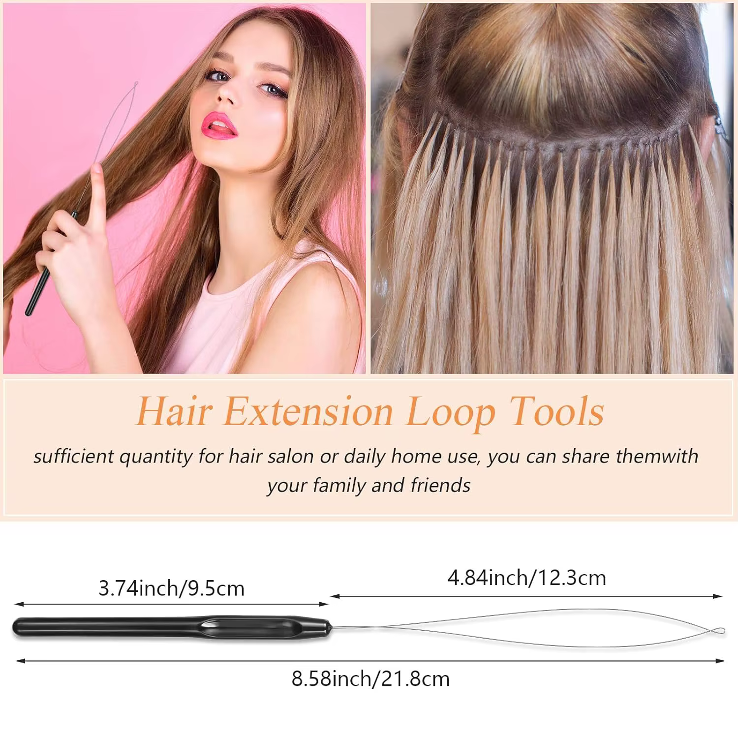 100 pièces outils d'extension de cheveux et outil de dispositif de perles pour les fournitures d'extensions