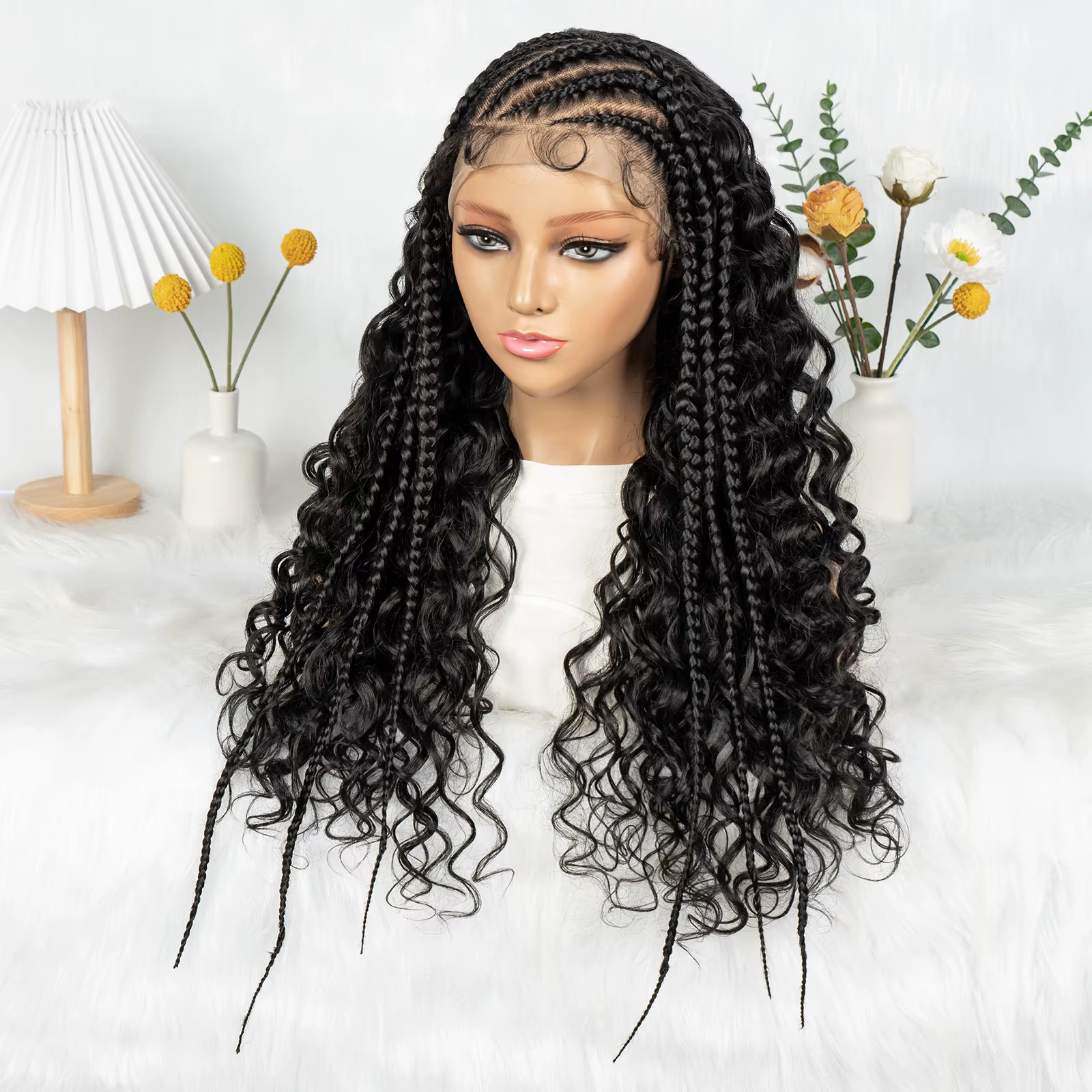 Cornrow – perruque Lace Front Wig synthétique tressée