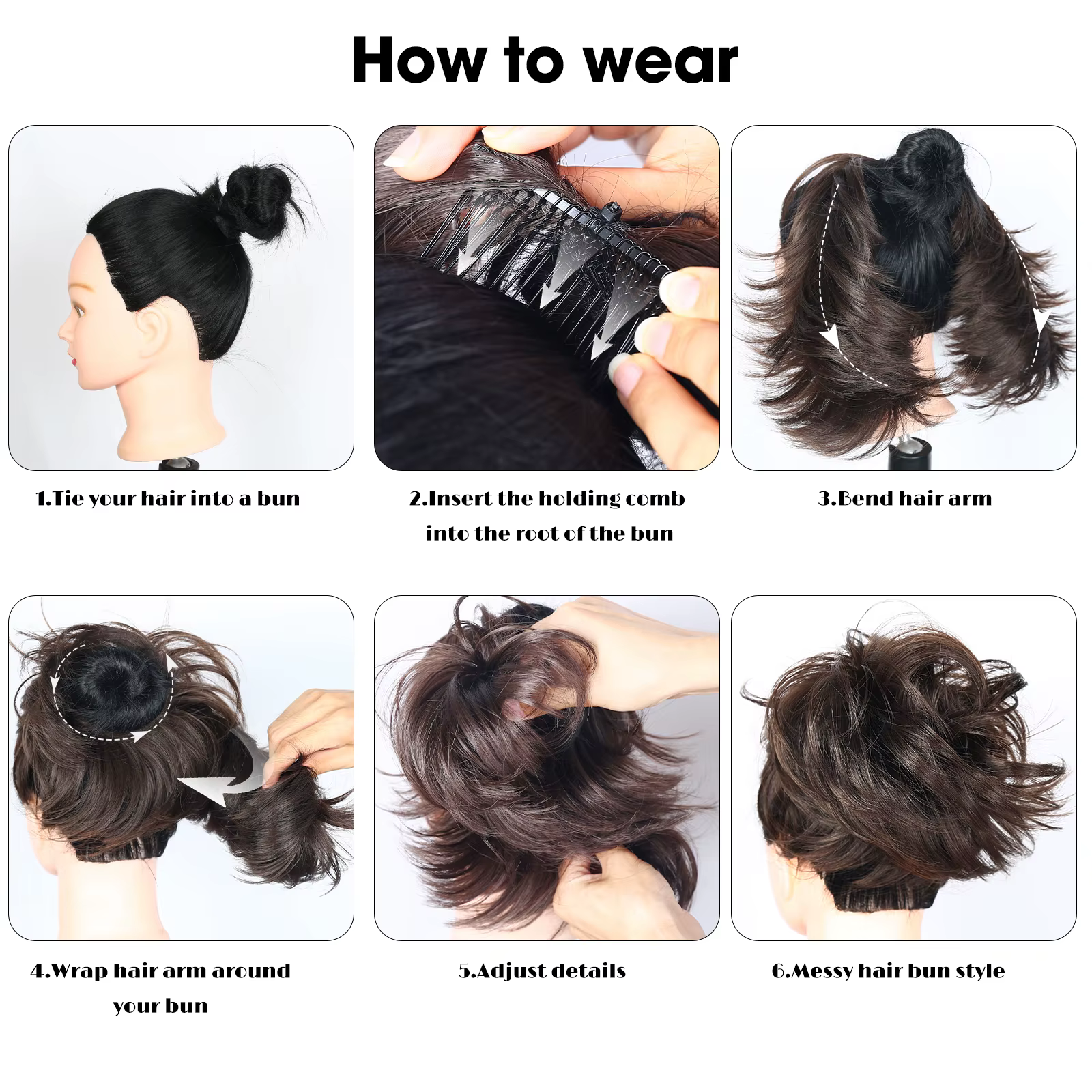 Postiche chignon décoiffé bon marché pour femme
