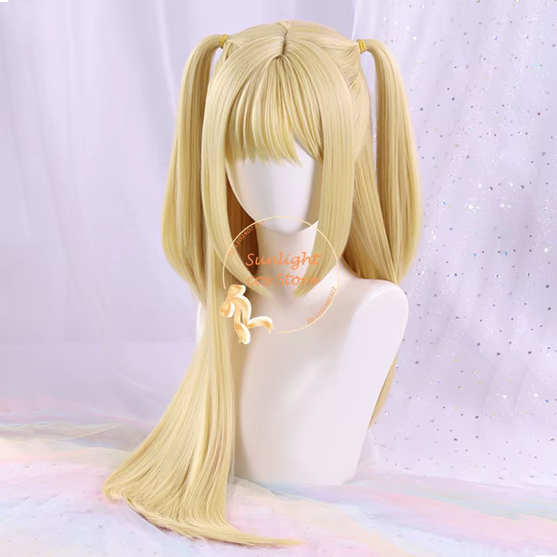 Cosplay perruque longue jaune doré femmes Misa Amane Anime