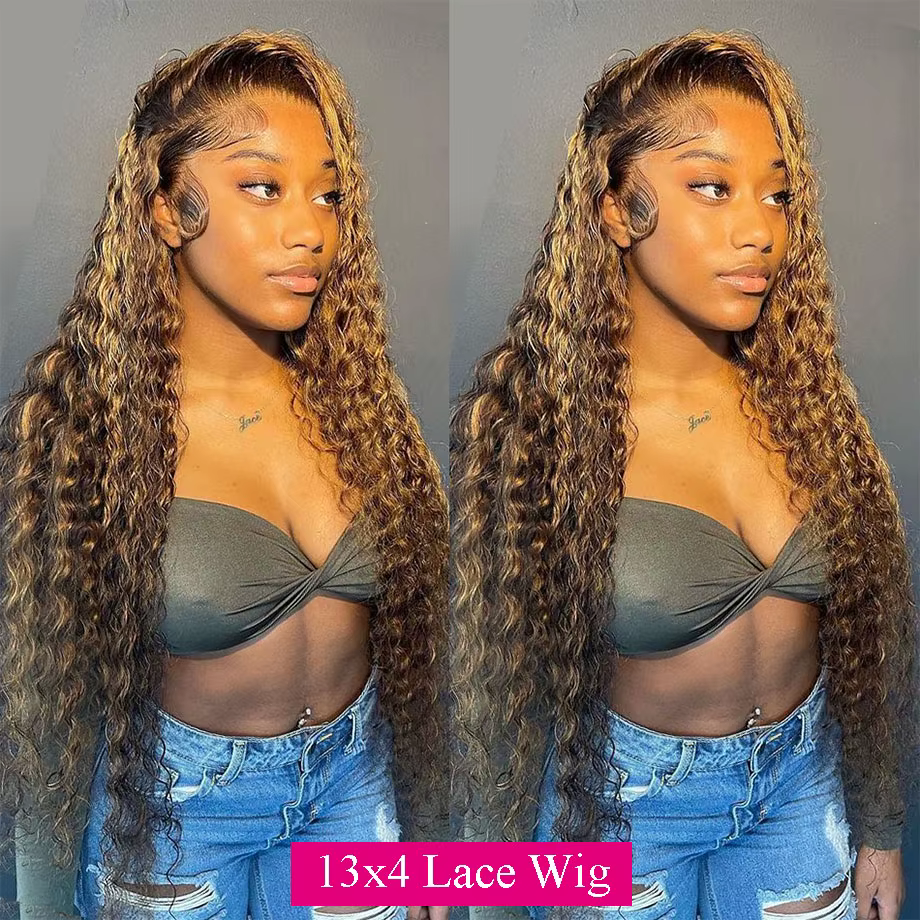 Perruque Lace Wig brésilienne bouclée ondulée