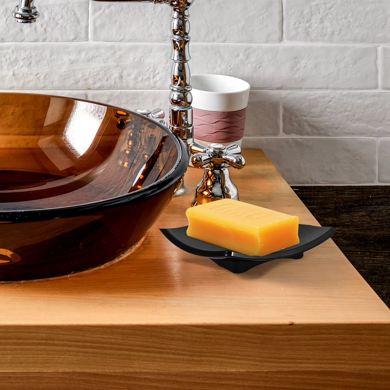 Porte-savon en ABS réutilisable, forme élégante et courbée, base antidérapante, support décoratif pour savon de salle de bain, rangement fonctionnel