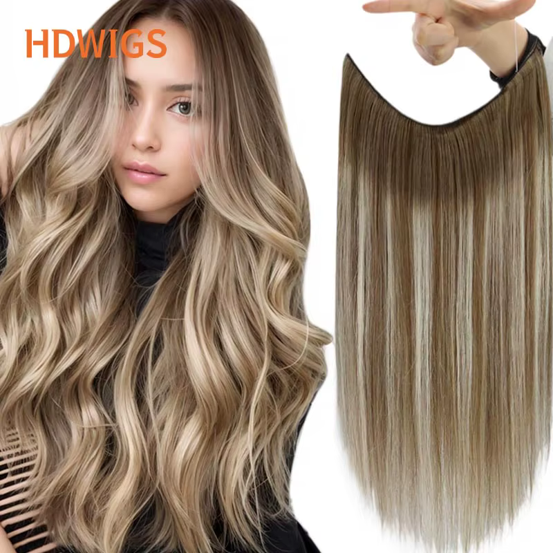 Extensions de cheveux naturels brésiliens à fil invisible