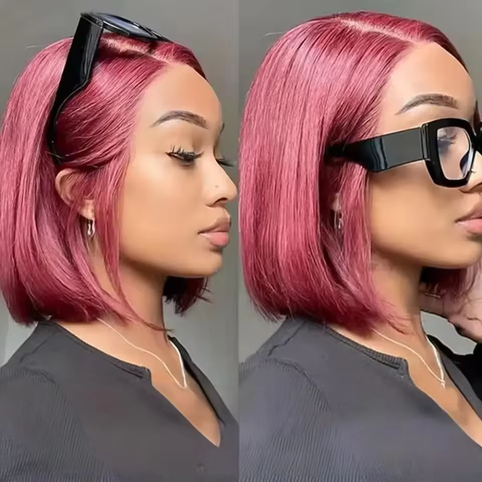Perruque Bob Bourgogne Cheveux Humains 4C