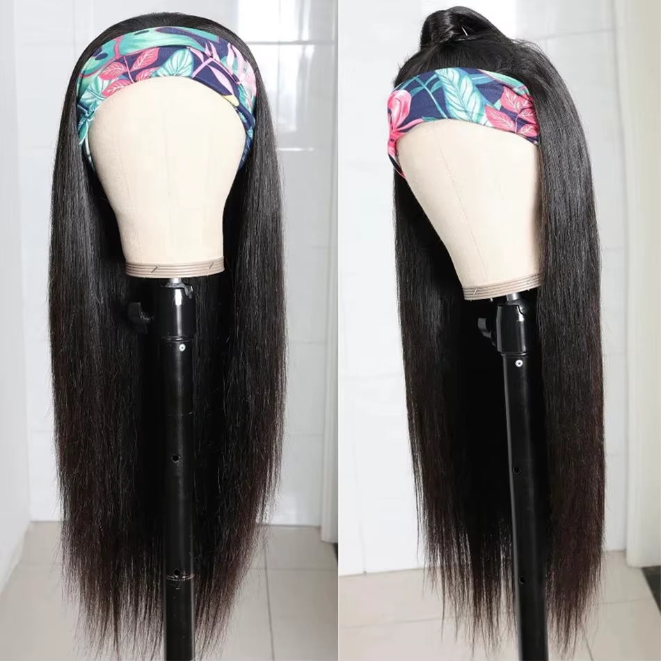 Perruque bandeau en cheveux humains ultra-lisses pour femmes