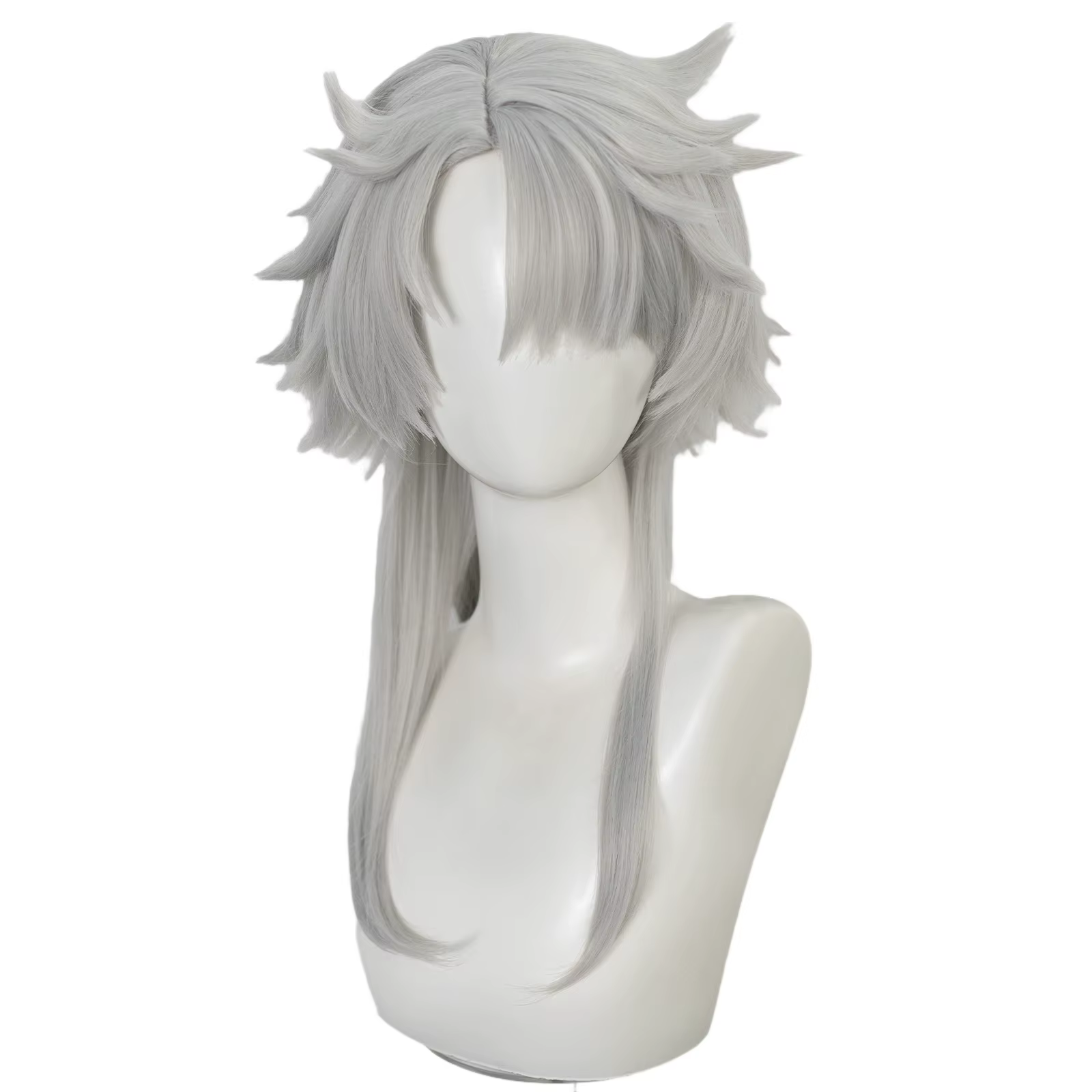 Seija Cosplay perruque Anime fille argent cheveux longs raides
